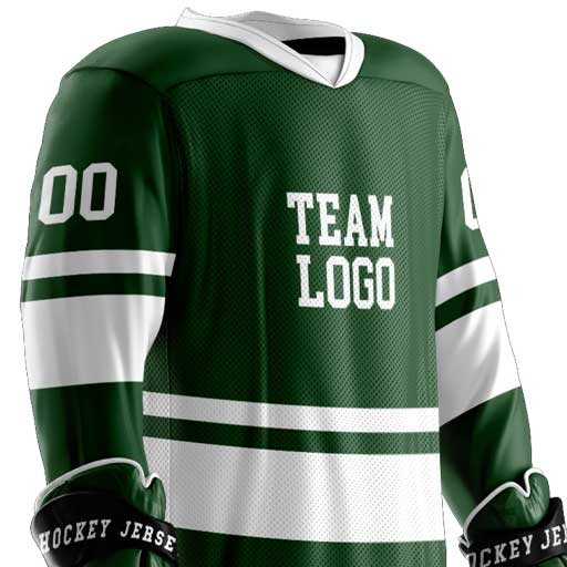 Green and sale white hockey jersey