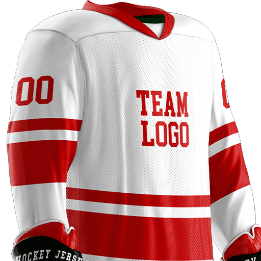 Red and White Hockey Jerseys with The Narragansett Twill Logo Adult Small / (Just Number) / Red